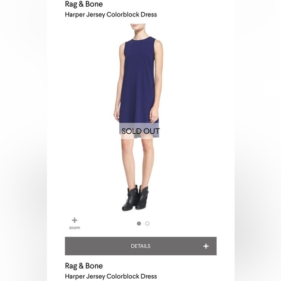 NWOT Rag & Bone | Harper Jersey Colorblock Swing Dress (XS) - Picture 9 of 9